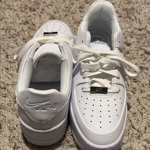 Nike White Air Force 1 Sneakers Classic Design - Size 8